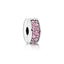 Charm Clip Rosafarbener Pavé-Glanz
