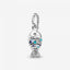Charm-Anhänger Fisch mit Blauen Schuppen Sterling-Silber
