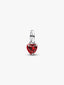 Rotes Chakra-Herz Mini-Charm-Anhänger Sterling-Silber