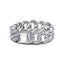 Ketten-Ring Pavé Cuban Zirkon Sterling-Silber