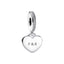 Charm-Anhänger Gravierbar Herz Sterling-Silber