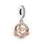 Rose Charm-Anhänger Mum Zweifarbig Sterling-Silber