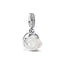 Charm-Anhänger Weiße Blühende Rose Zirkonia Silber