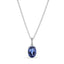 390055C01 Kette mit Anhänger Statement Strahlenkranz Blau Sterlingsilber
