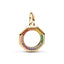 Charm-Medaillon Regenbogen Kristalle Vergoldet