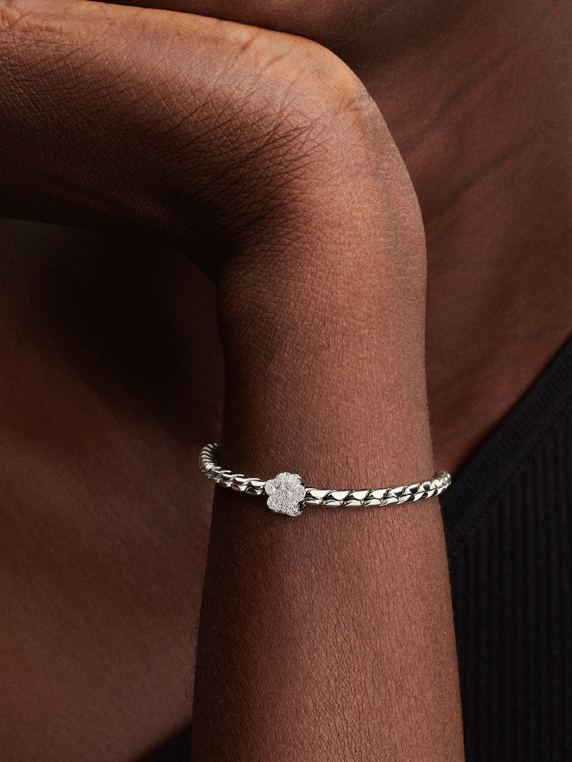 Strukturierte Pfote Mini-Charm Sterling-Silber