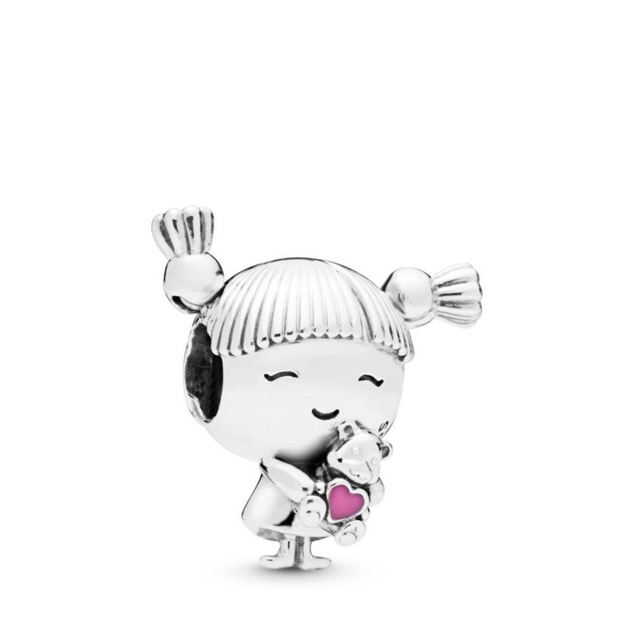 Charm Girl With Pigtails Sterling-Silber