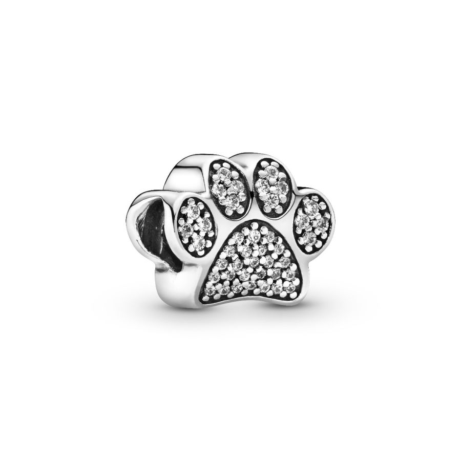 Charm Funkelnder Pfotenabdruck Zirkonia Sterling-Silber Hauptbild