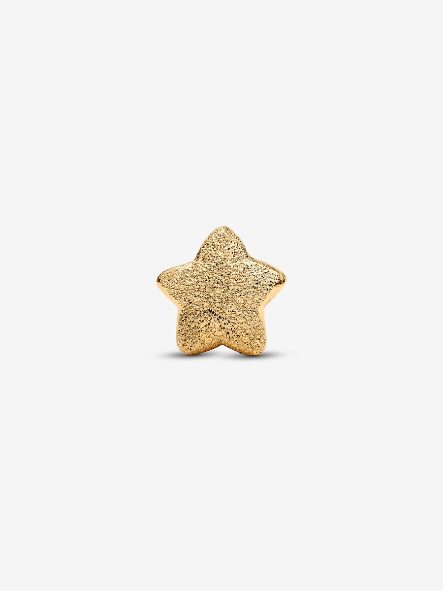 Strukturierter Stern Mini-Charm 14 Karat Vergoldung