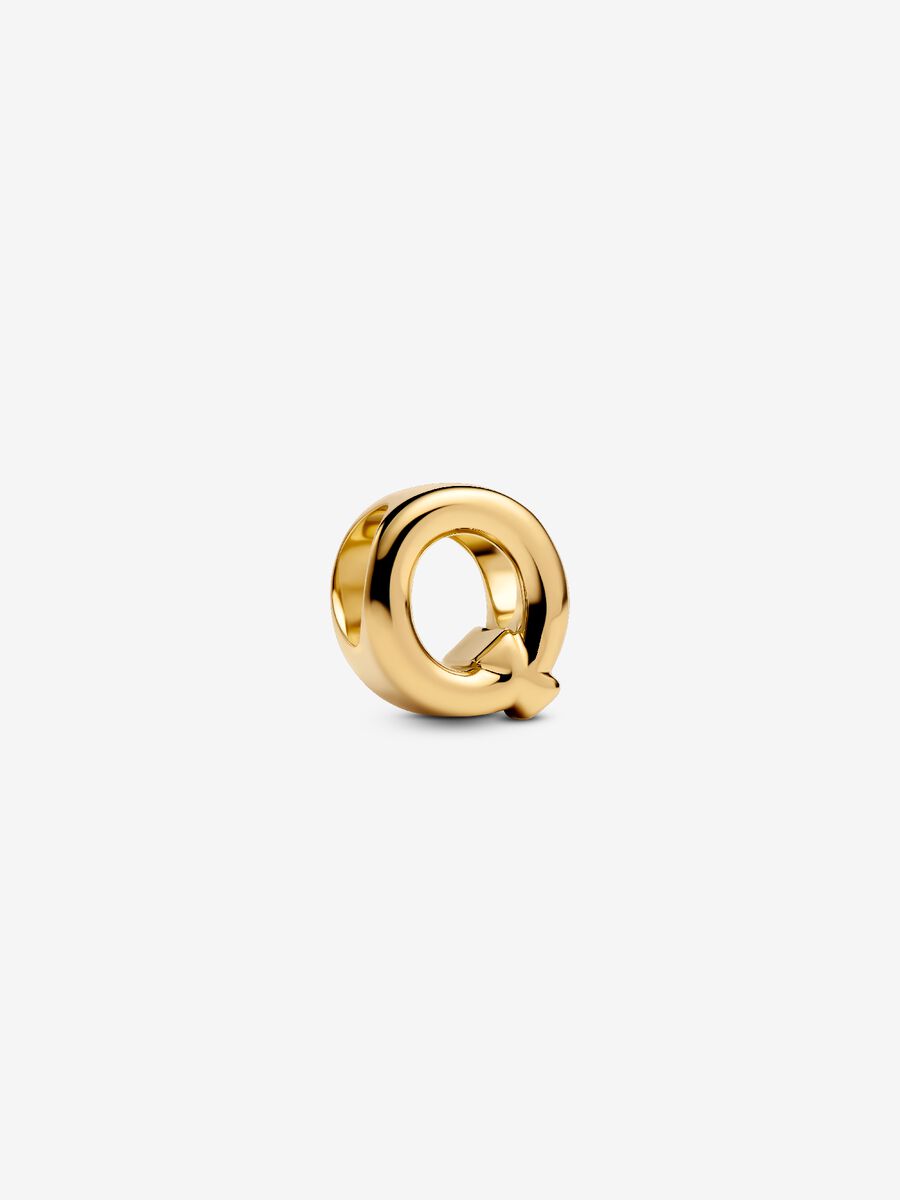Buchstabe Q Alphabet-Mini-Charm 14 Karat Vergoldung Hauptbild