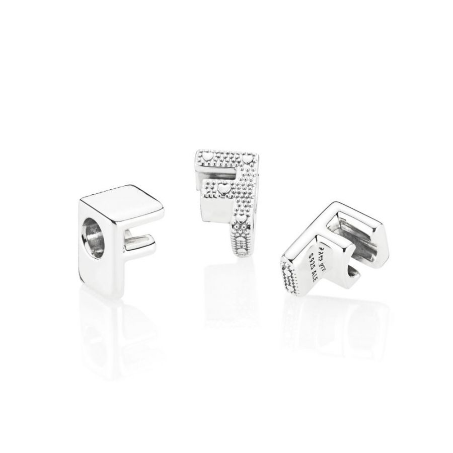 Charm Buchstabe Letter F Silber Zweitbild