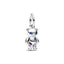 Charm-Anhänger Beweglicher Baby-Teddybär Blau Kristall Silber