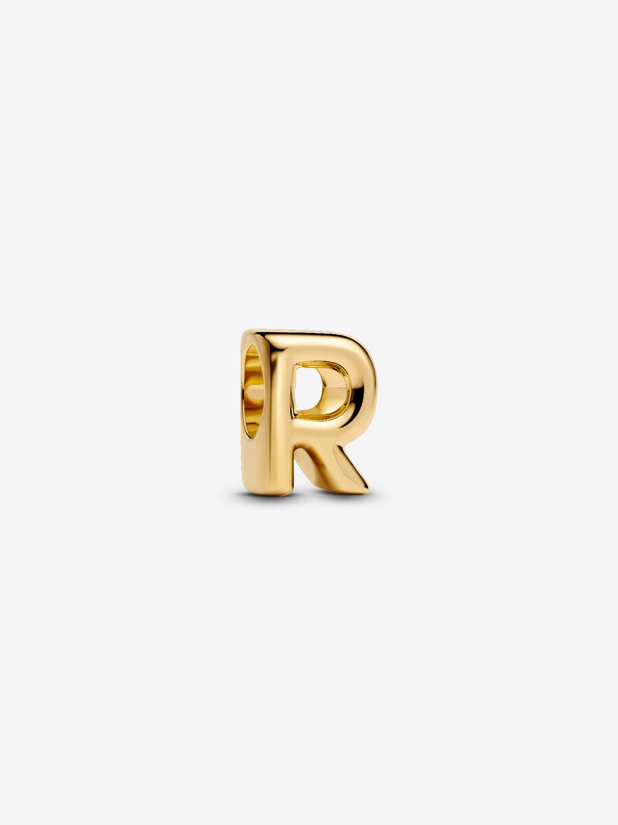 Buchstabe R Alphabet-Mini-Charm 14 Karat Vergoldung