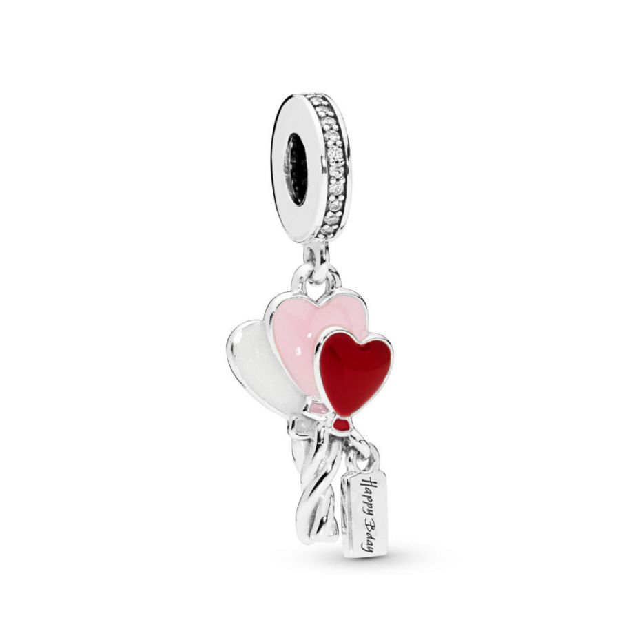 Charm-Anhänger Heart Balloons Happy Bday Silber Hauptbild