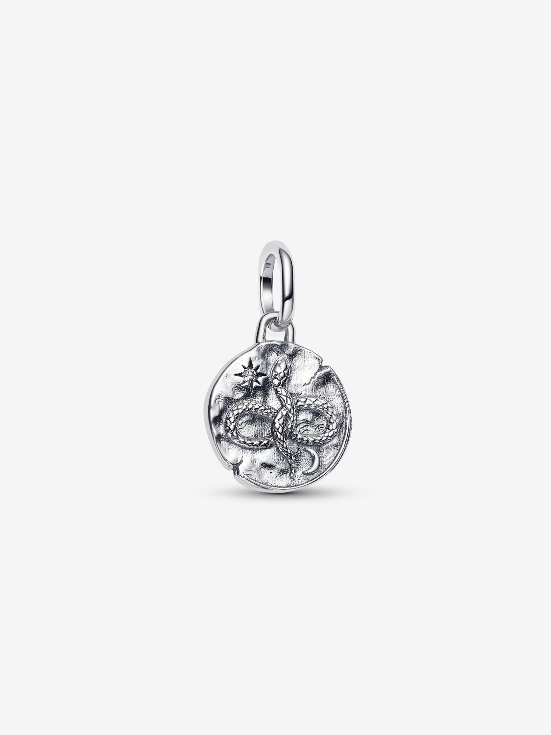 Schlange Unendlichkeitsmedaillon-Charm Sterling-Silber Hauptbild