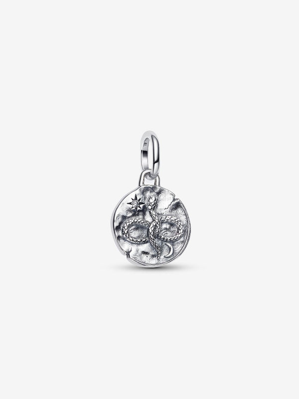 Schlange Unendlichkeitsmedaillon-Charm Sterling-Silber