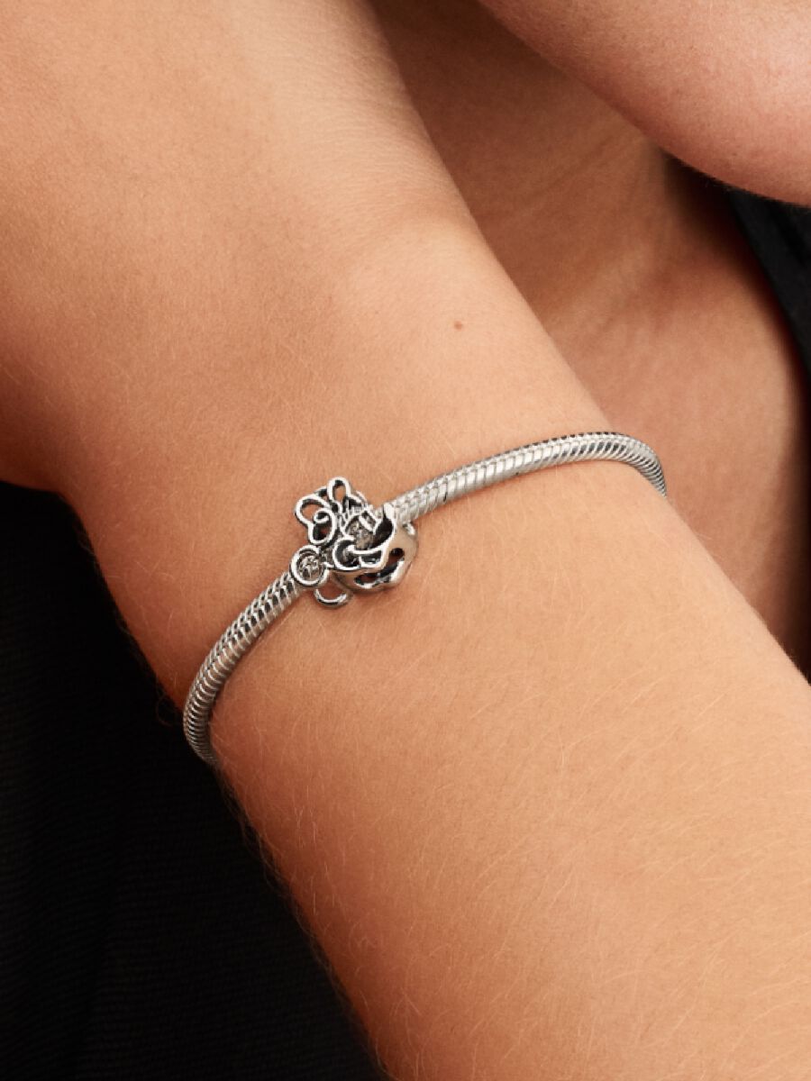 Minnie Maus Offen gearbeitetes Charm Sterling-Silber Zweitbild
