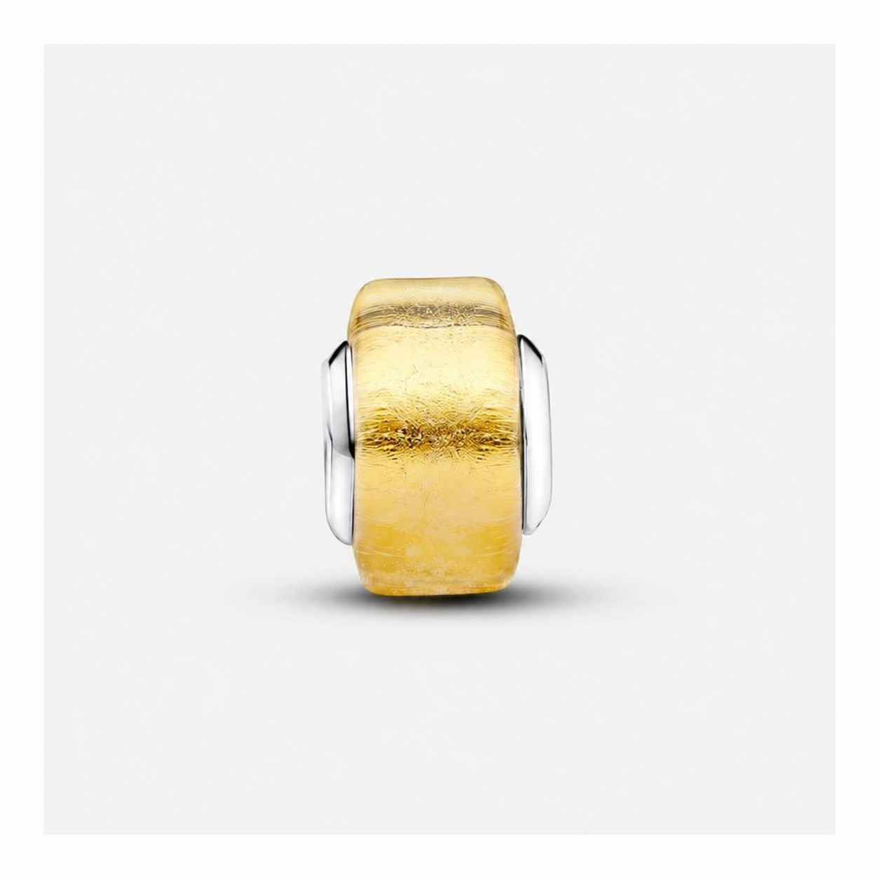 Mini-Charm Murano-Glas Goldfarben Silber