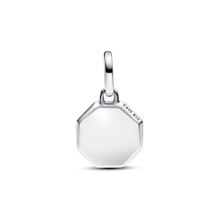 Mini-Medaillon-Charm Türkis Gravierbar Sterling-Silber Zweitbild