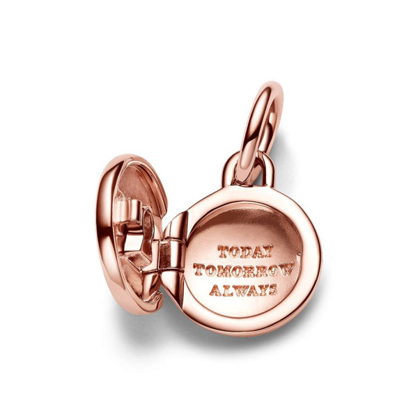 Charm-Anhänger Aufklappbar & Gravierbar Liebesmedaillon Rosé