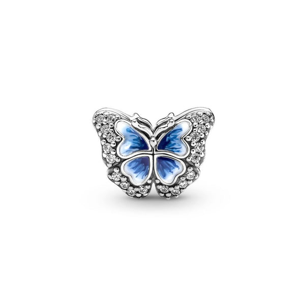 Charm Funkelndes Blauer Schmetterling Sterling-Silber