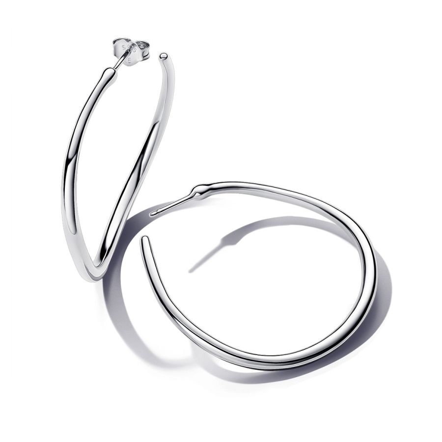 Essence Creolen Organisch Geformt Silber 42 mm Hauptbild
