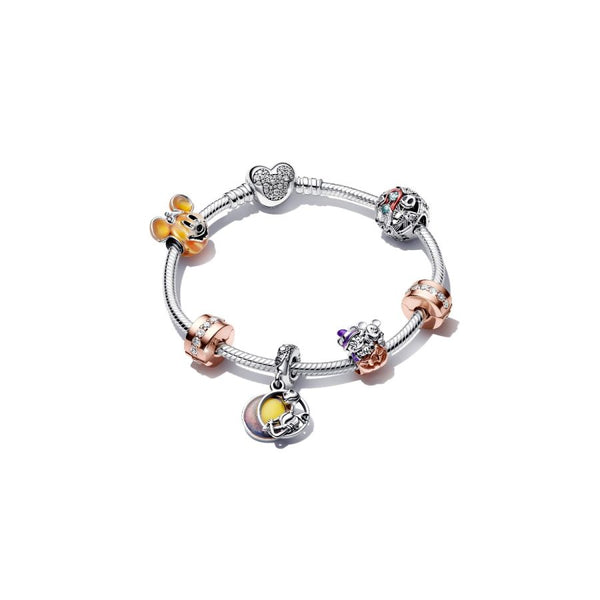 Charm Micky Maus & Minnie Maus Halloween Kürbis Silber