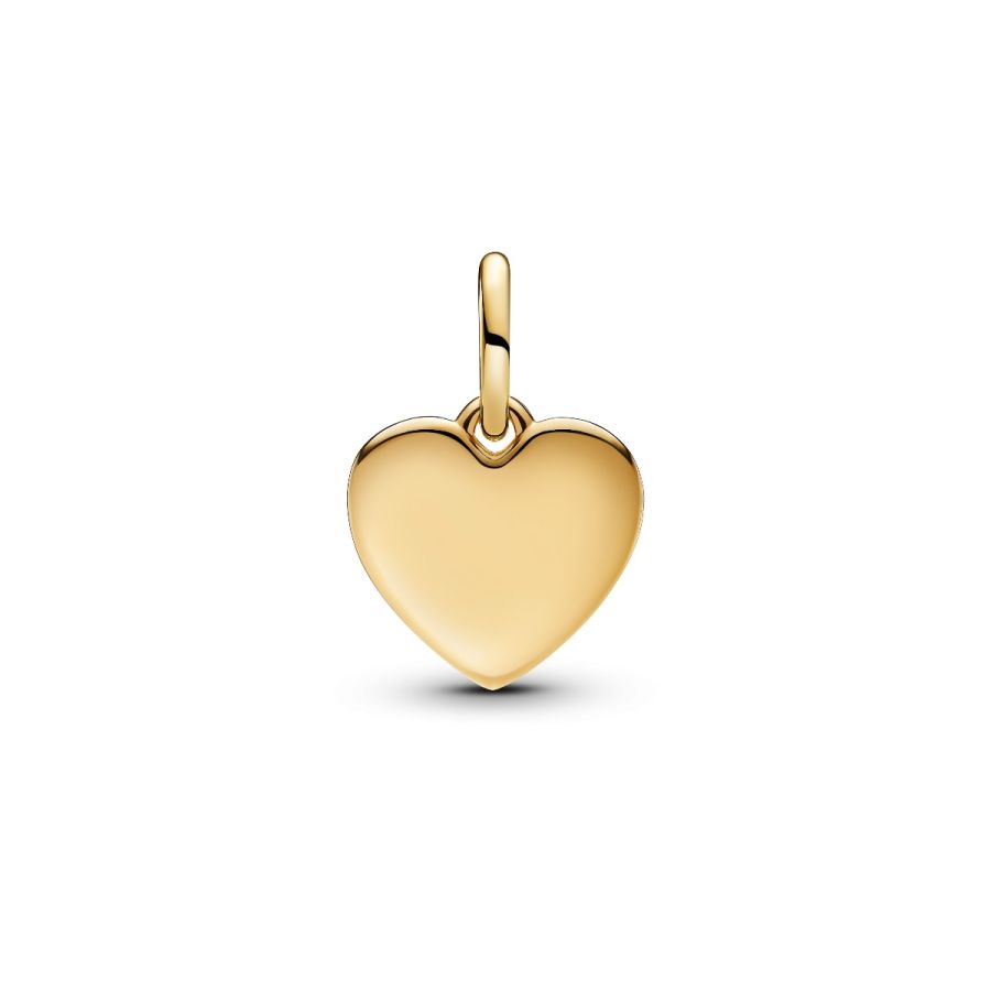 Charm-Anhänger Gravierbarer Love-Herz Zirkonia Vergoldet