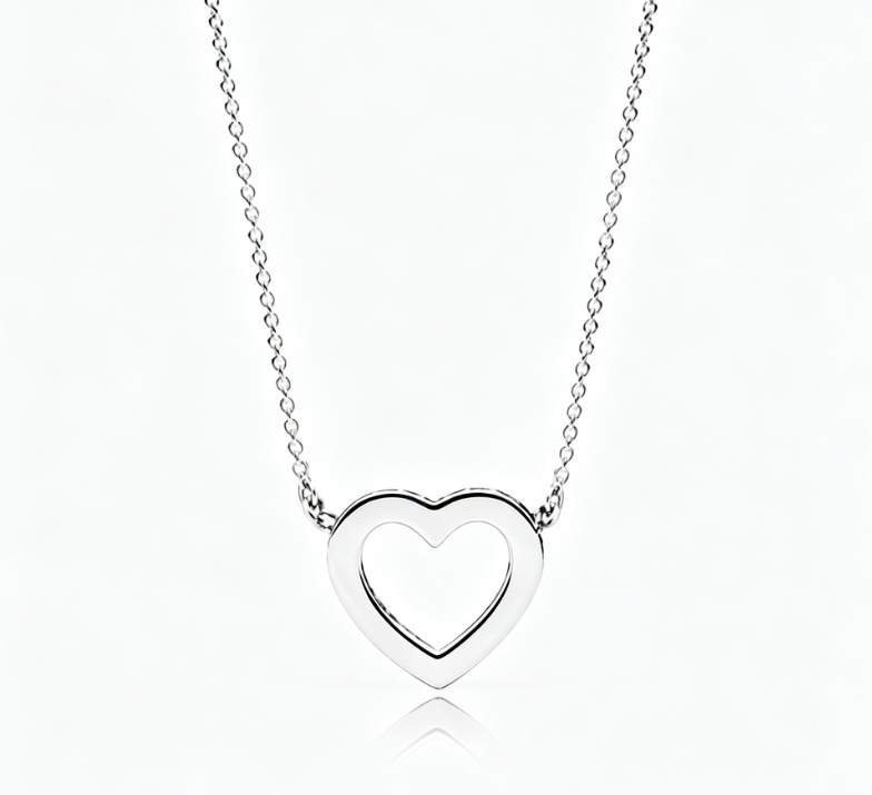 590534CZ Kette Anhänger Herz Sterling-Silber 45 cm
