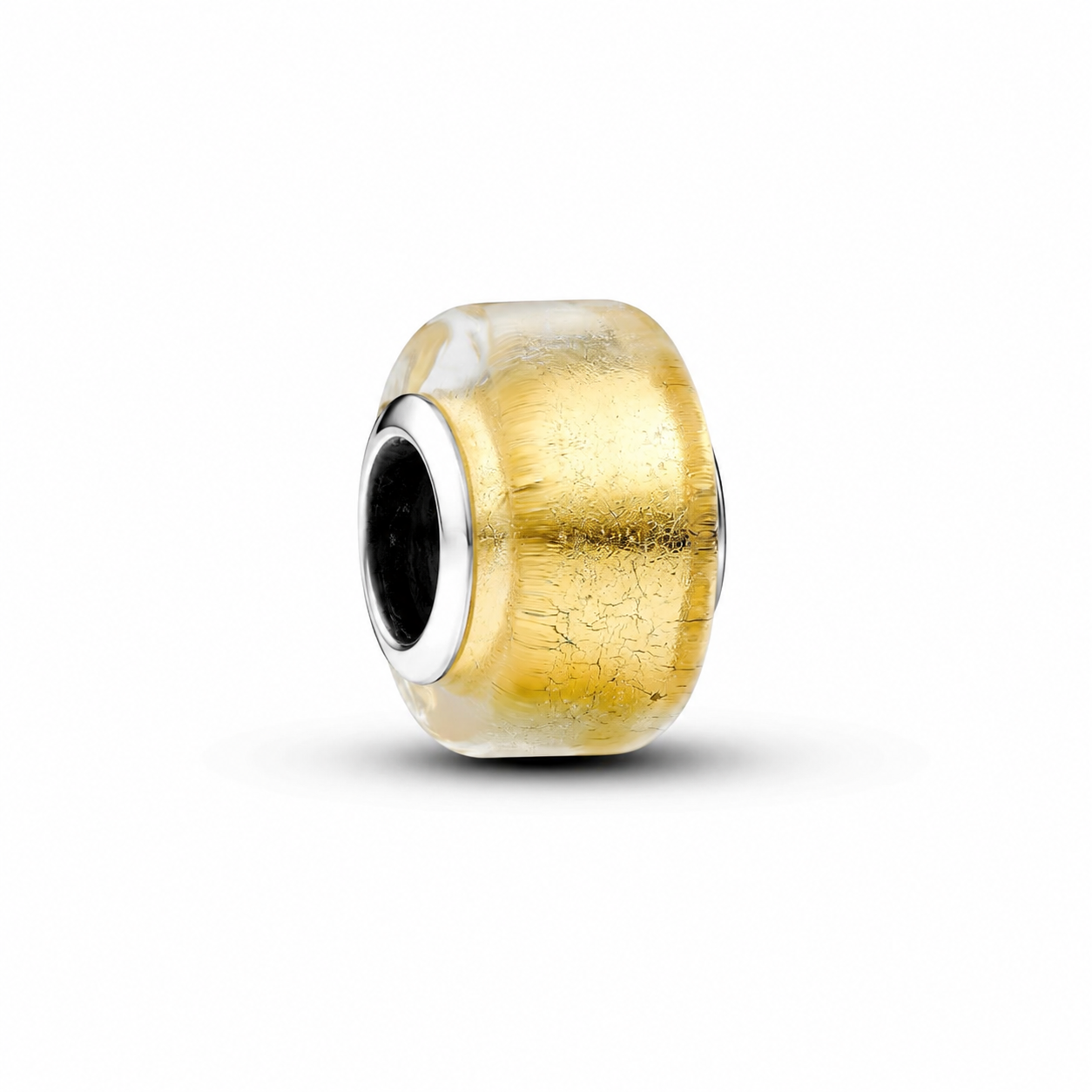 Mini-Charm Murano-Glas Goldfarben Silber Hauptbild