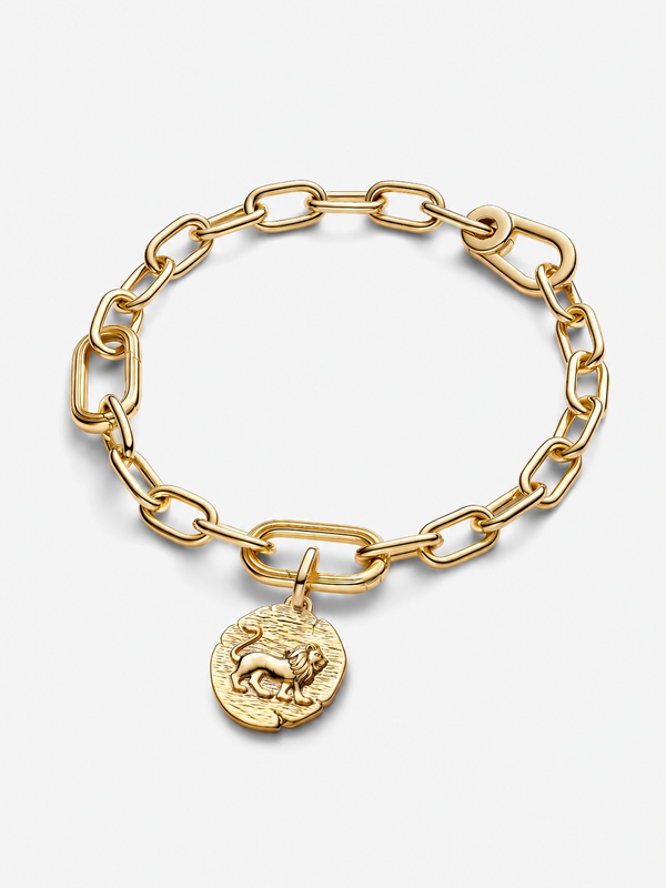 Löwe Medaillon-Charm 14 Karat Vergoldung