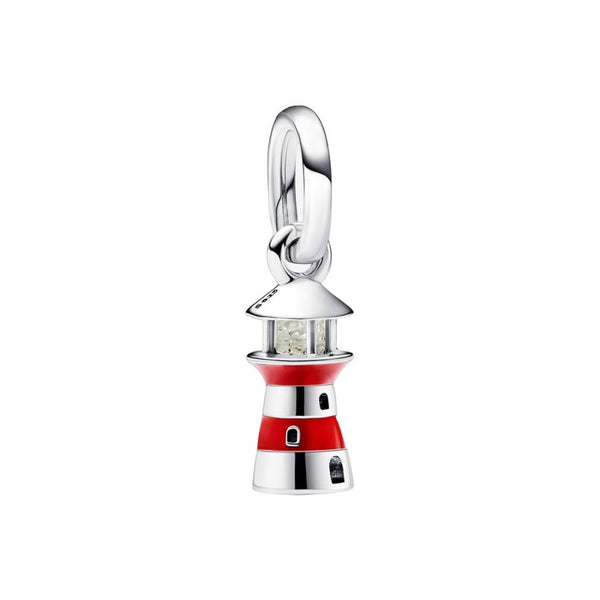 Charm-Anhänger Fluoreszierender Leuchtturm Silber