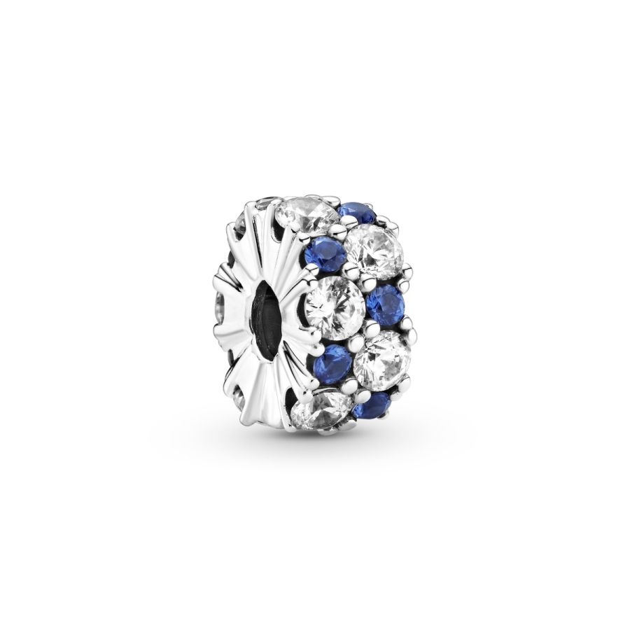 Clip-Charm Klar & Blau Funkelnd Silber Hauptbild
