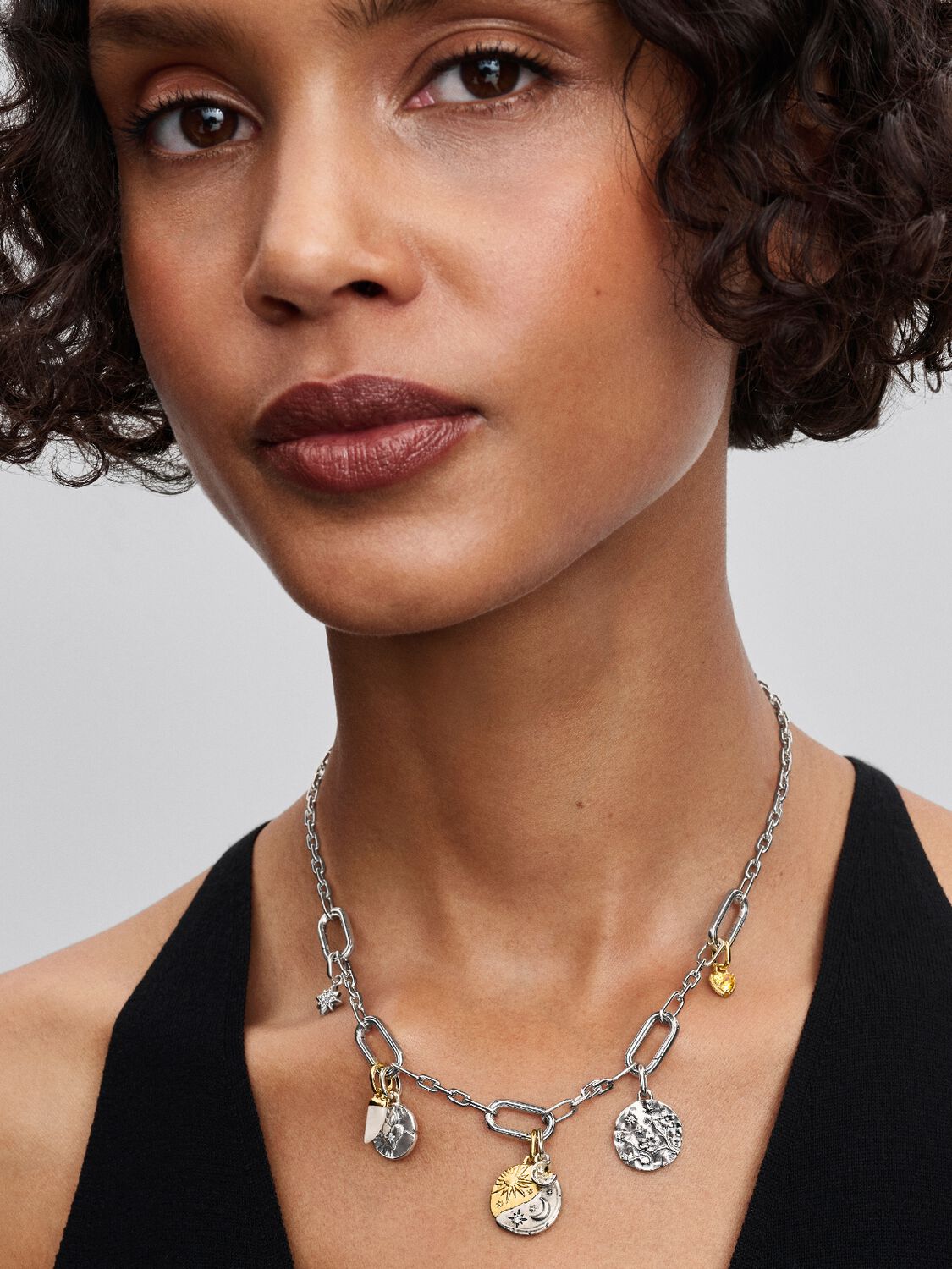 Herz Medaillon-Charm Sterling-Silber