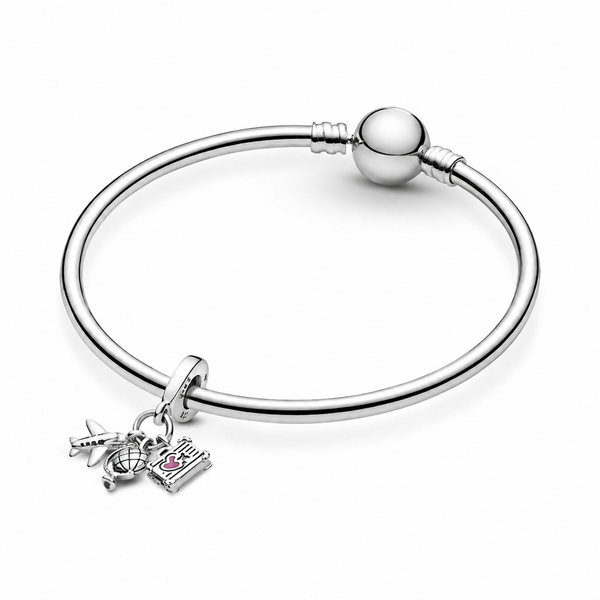 Charm-Anhänger Flugzeug Globus Koffer Sterling-Silber