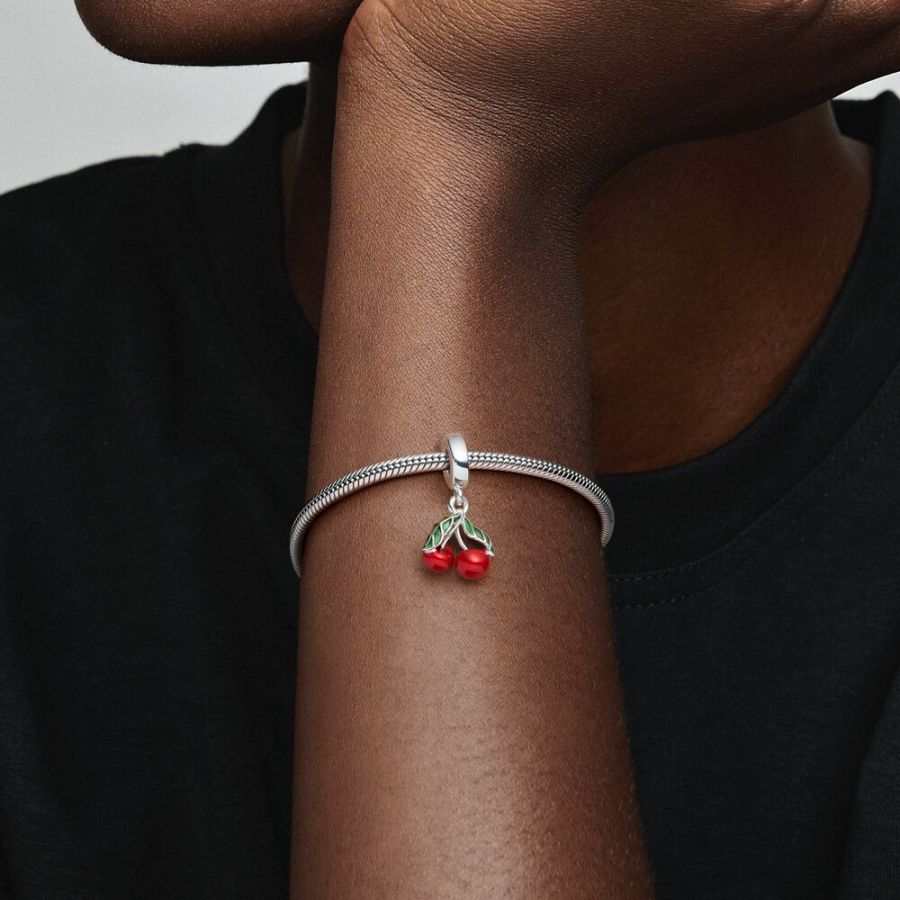 Charm-Anhänger Asymmetrische Kirsche Sterling-Silber Zweitbild