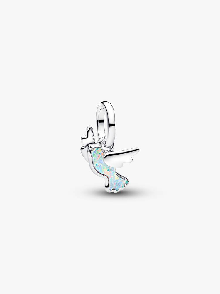 Weiße Taube Mini-Charm-Anhänger Sterling-Silber Hauptbild