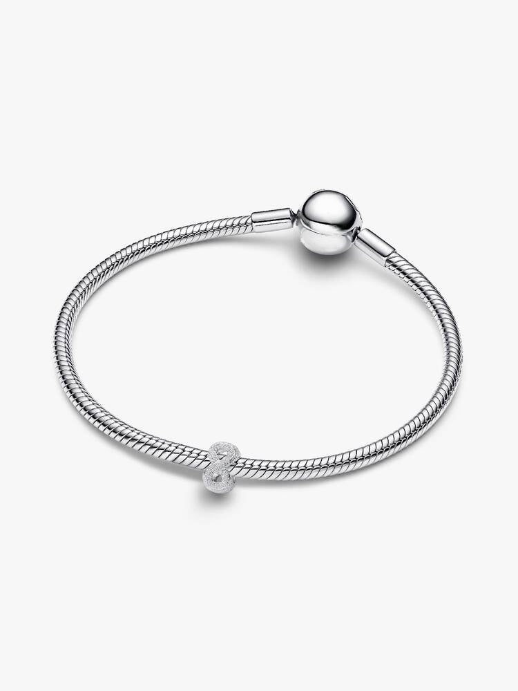 Strukturiertes Unendlichkeits-Symbol Mini-Charm Sterling-Silber