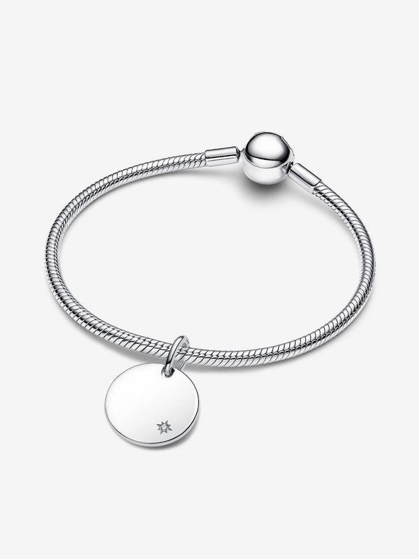 Gravierbarer Anhänger mit im Labor gezüchtetem Diamanten 0.012 ct TW, Sterling-Silber