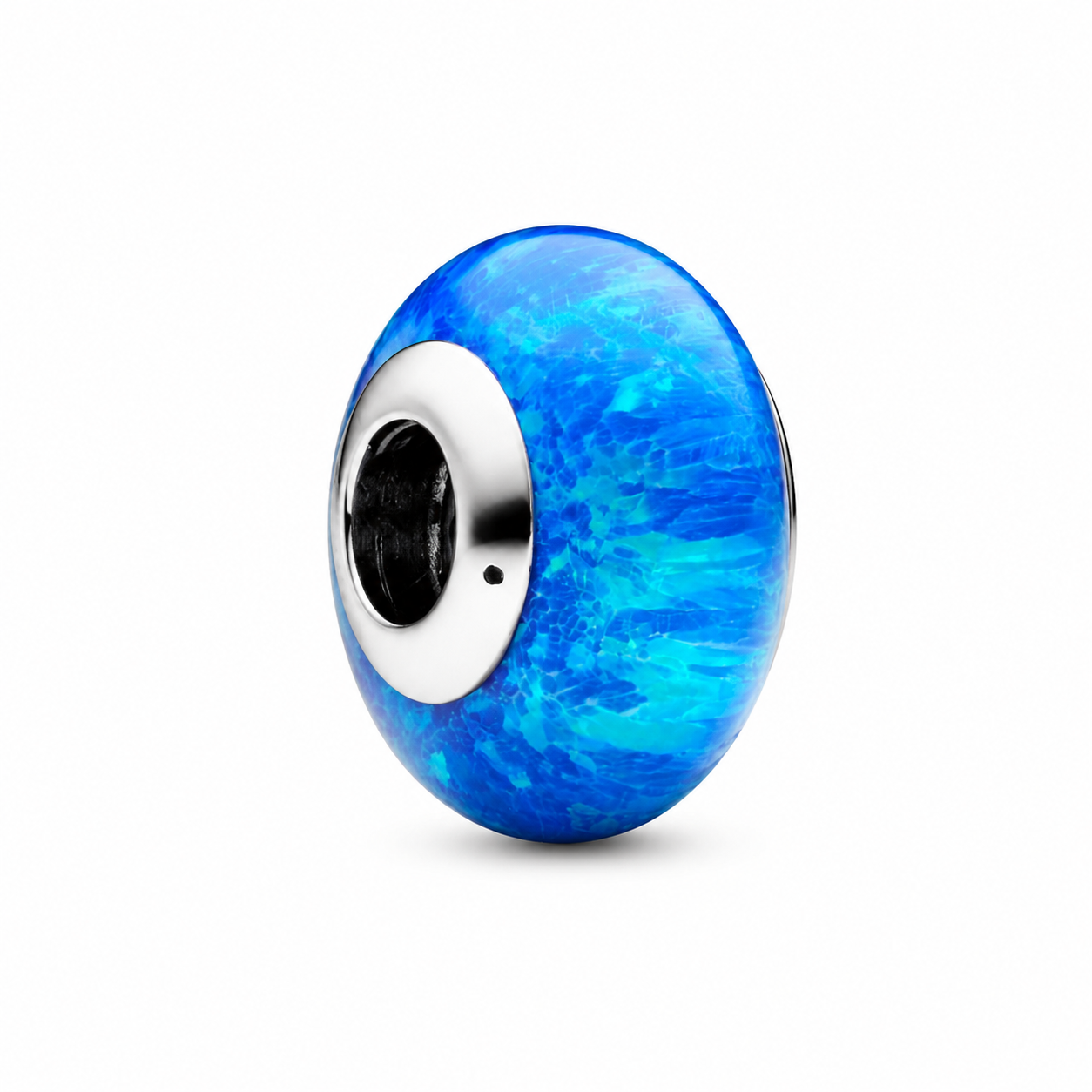 Charm Schillerndes Tiefblaues Ozean Opal Sterling-Silber Hauptbild