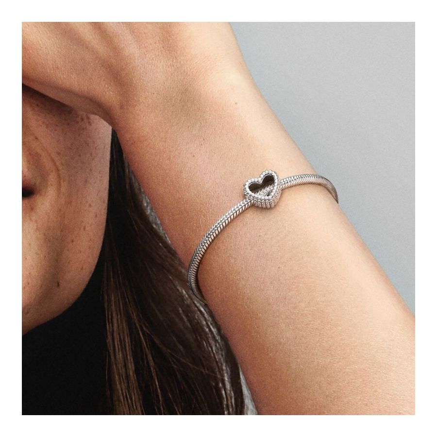 Original Charm Beaded Heart Sterling-Silber Zweitbild