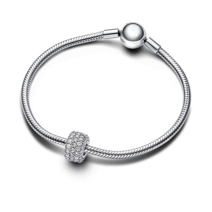 Charm Funkelndes Dreireihiges Pavé Zirkonia Silber