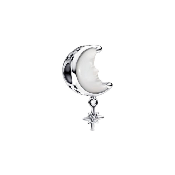 Charm-Anhänger Mond & Polarstern Sterling-Silber