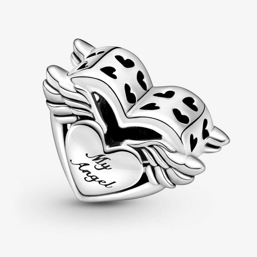 Charm Herz Engelsflügel Mum Sterling-Silber