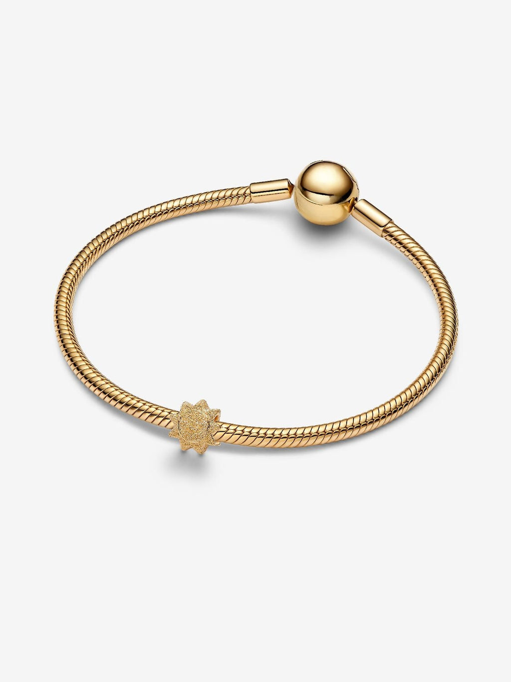 Strukturierte Sonne Mini-Charm 14 Karat Vergoldung