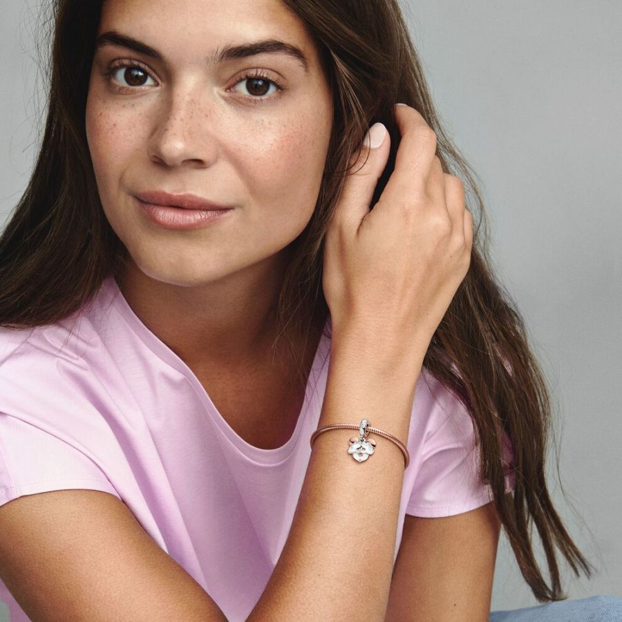 Charm-Anhänger Micky Maus Silber 14k Rosé Vergoldet