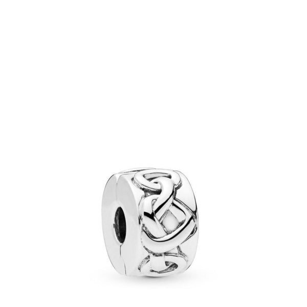 Charm Clip Knotted Hearts Sterling-Silber