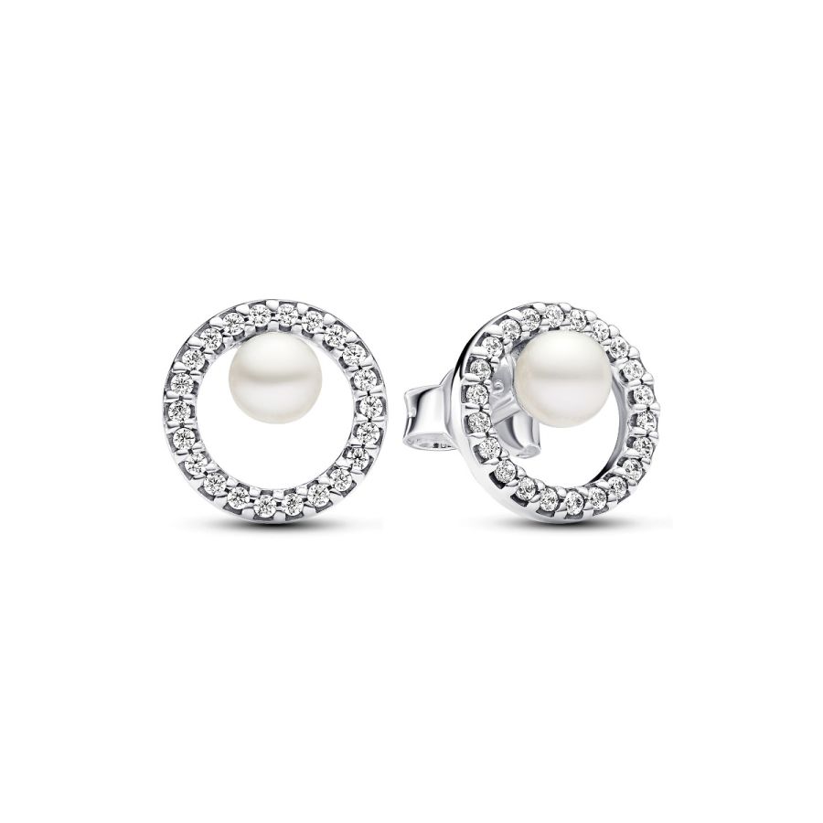 Ohrstecker Süßwasserzuchtperle Pavé Silber Hauptbild
