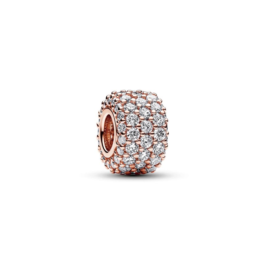 Charm Funkelndes Dreireihiges Pavé Zirkonia Rosévergoldet