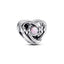 Charm Mama & Herz Opal Rosa Sterling-Silber